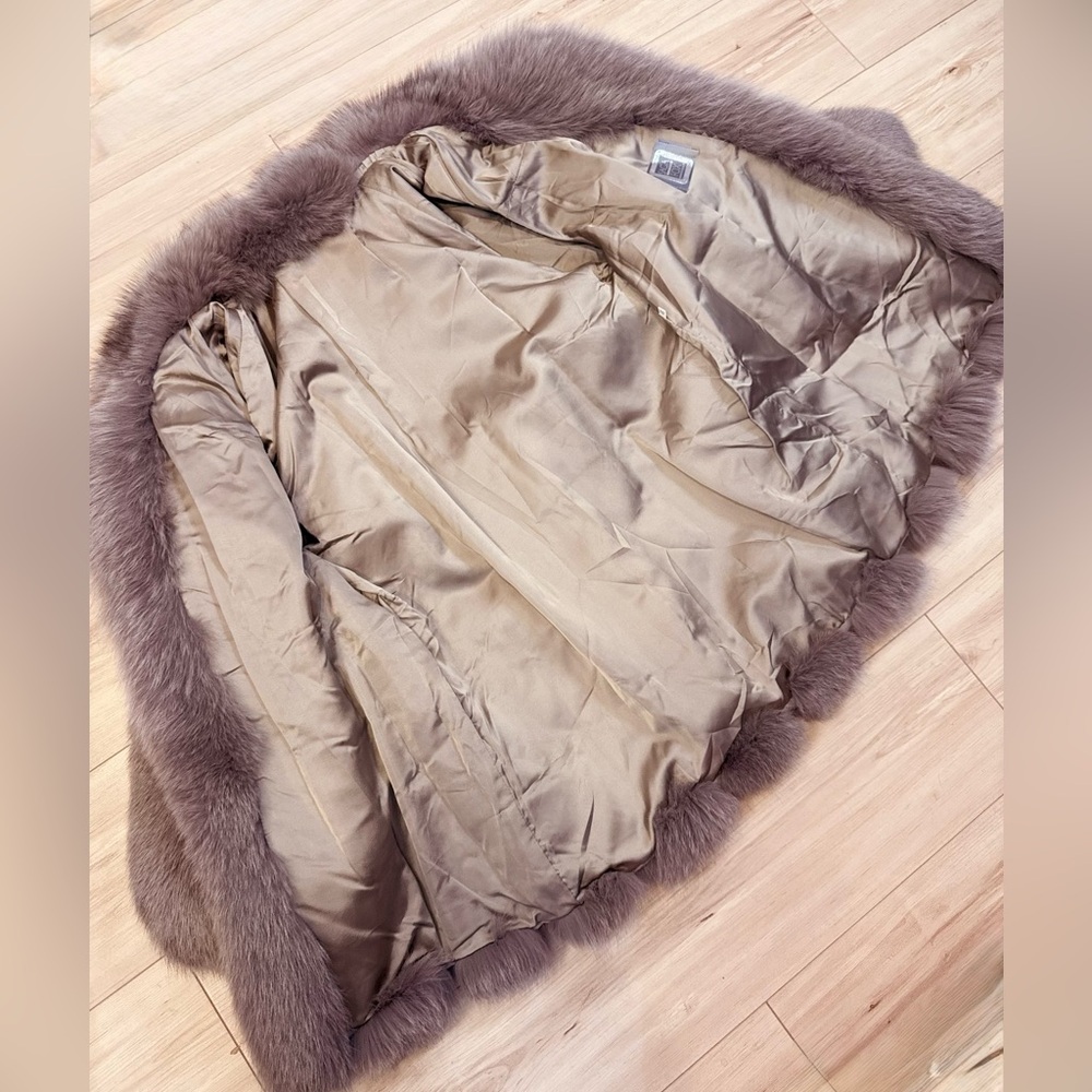 Vintage Cocoa + Grey SAGA Fox Fur Jacket (Japan) - Picture 11 of 12